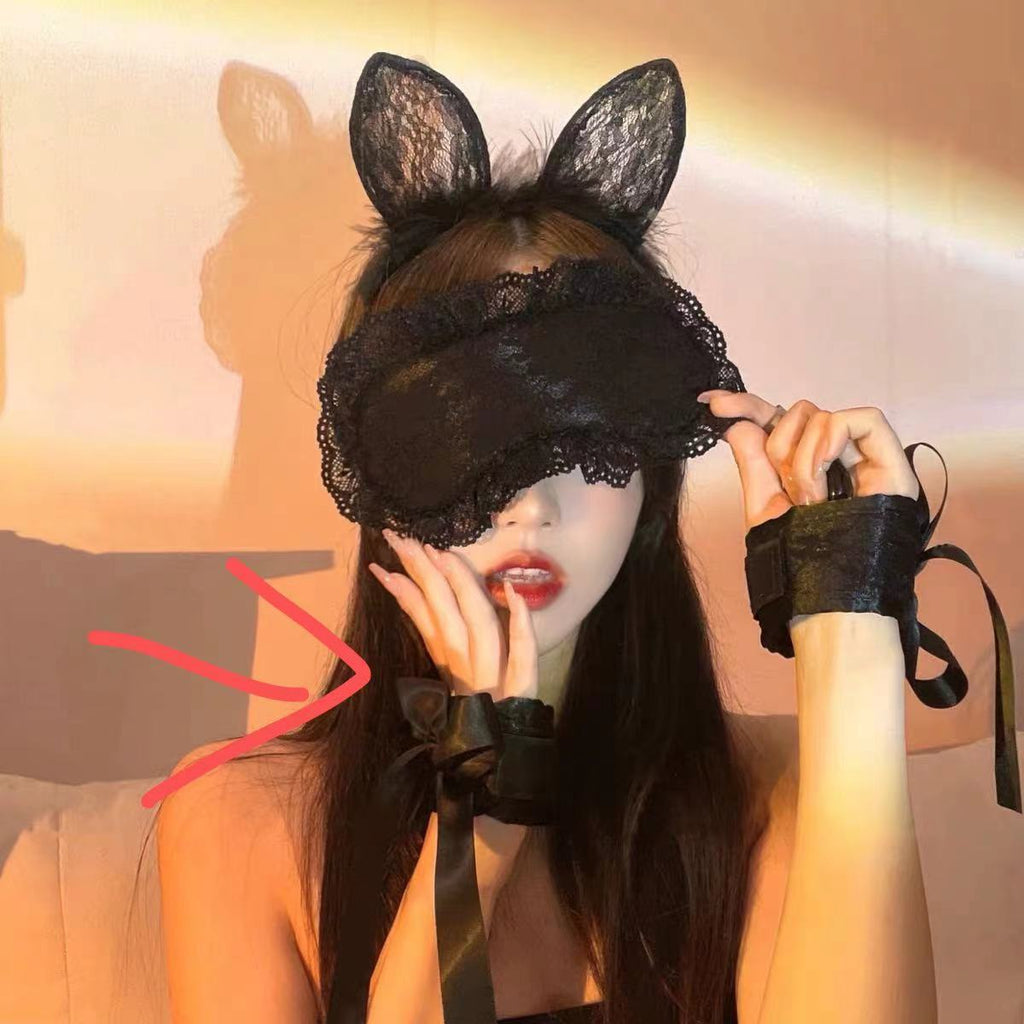 Black Lace Sexy Eye Mask Sexy Bundle Bracelet Props