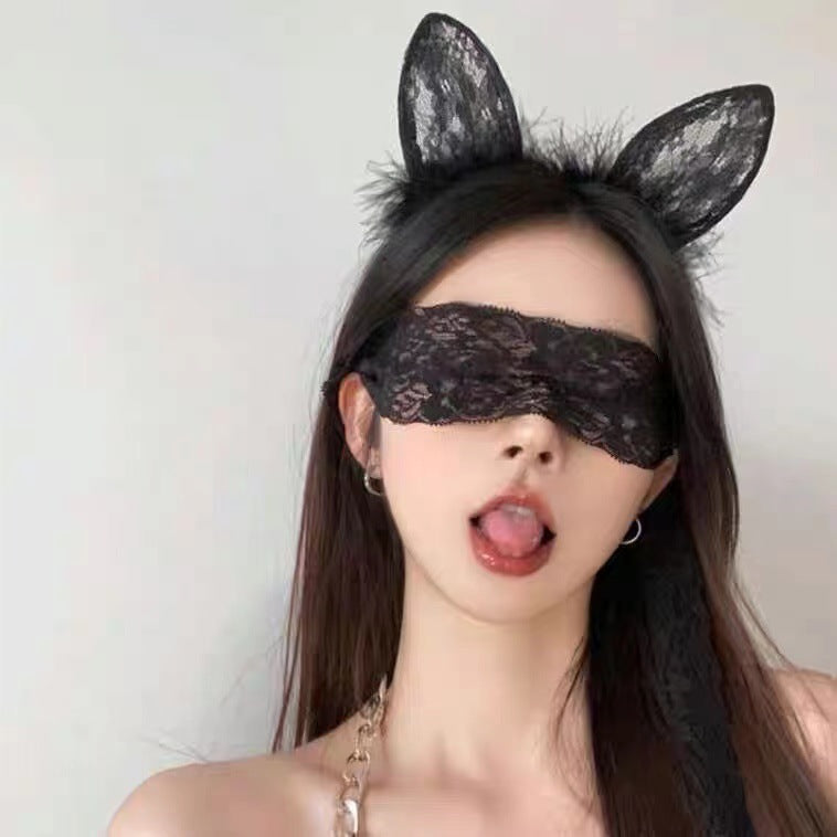 Black Lace Sexy Eye Mask Sexy Bundle Bracelet Props