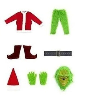 Christmas Costume Geek and Thief Green Grinch Costume Green Grinch Mask