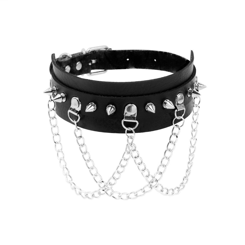 Sexy Choker Necklace PU Gothic Dark Style Black Neck Choker Sexy Accessories