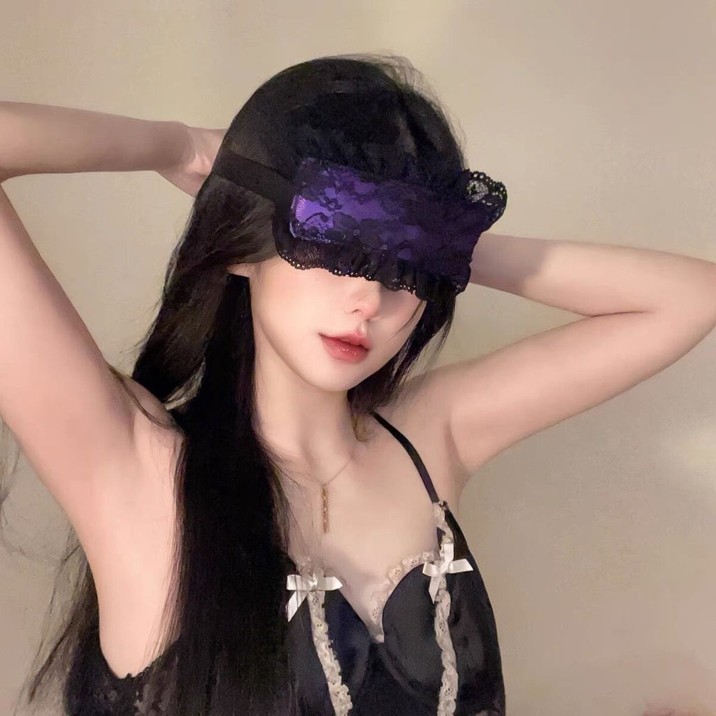 Black Lace Sexy Eye Mask Sexy Bundle Bracelet Props